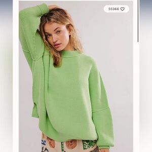 Green Free People Knit Sweater